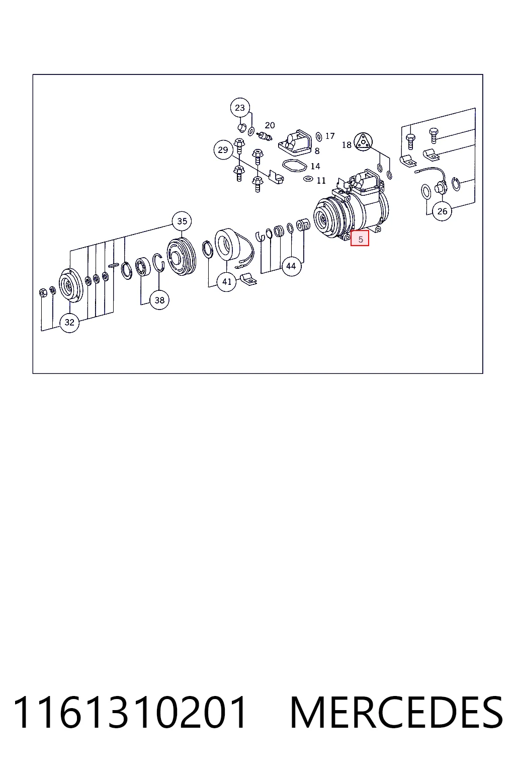 1161310201 Mercedes Compressor de aparelho de ar condicionado