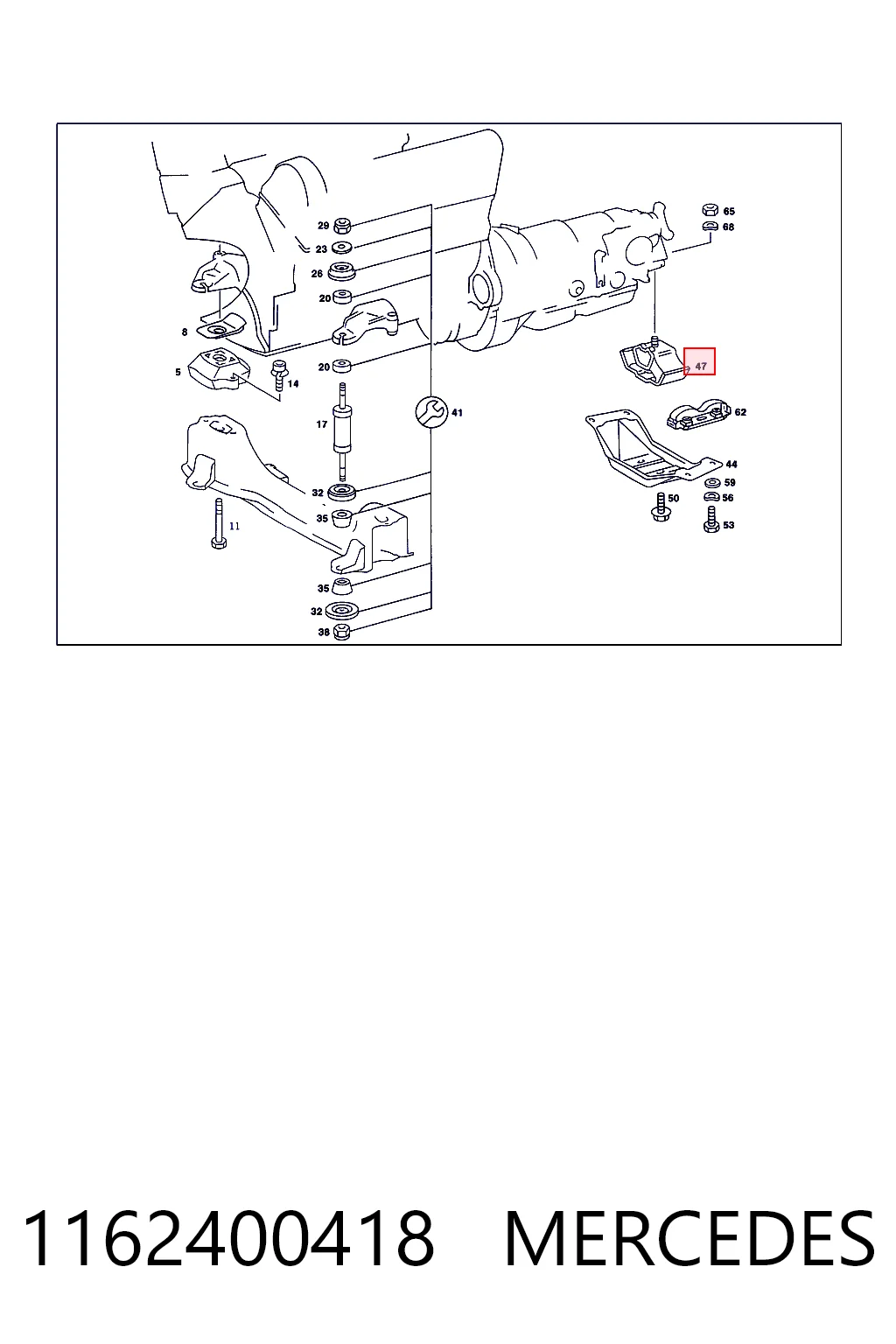 1162400418 Mercedes Coxim de transmissão (suporte da caixa de mudança)