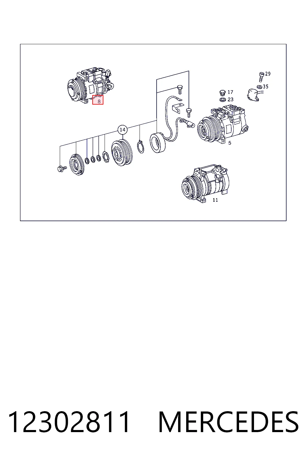 12302811 Mercedes Compressor de aparelho de ar condicionado