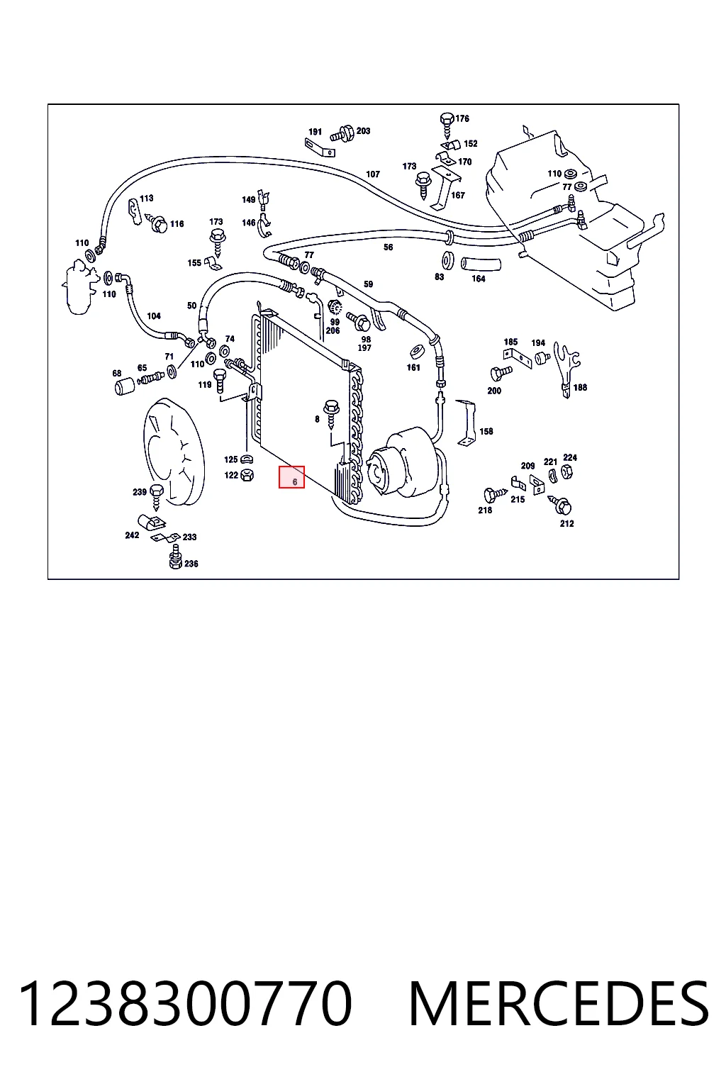 Radiador de aparelho de ar condicionado Mercedes E  C123