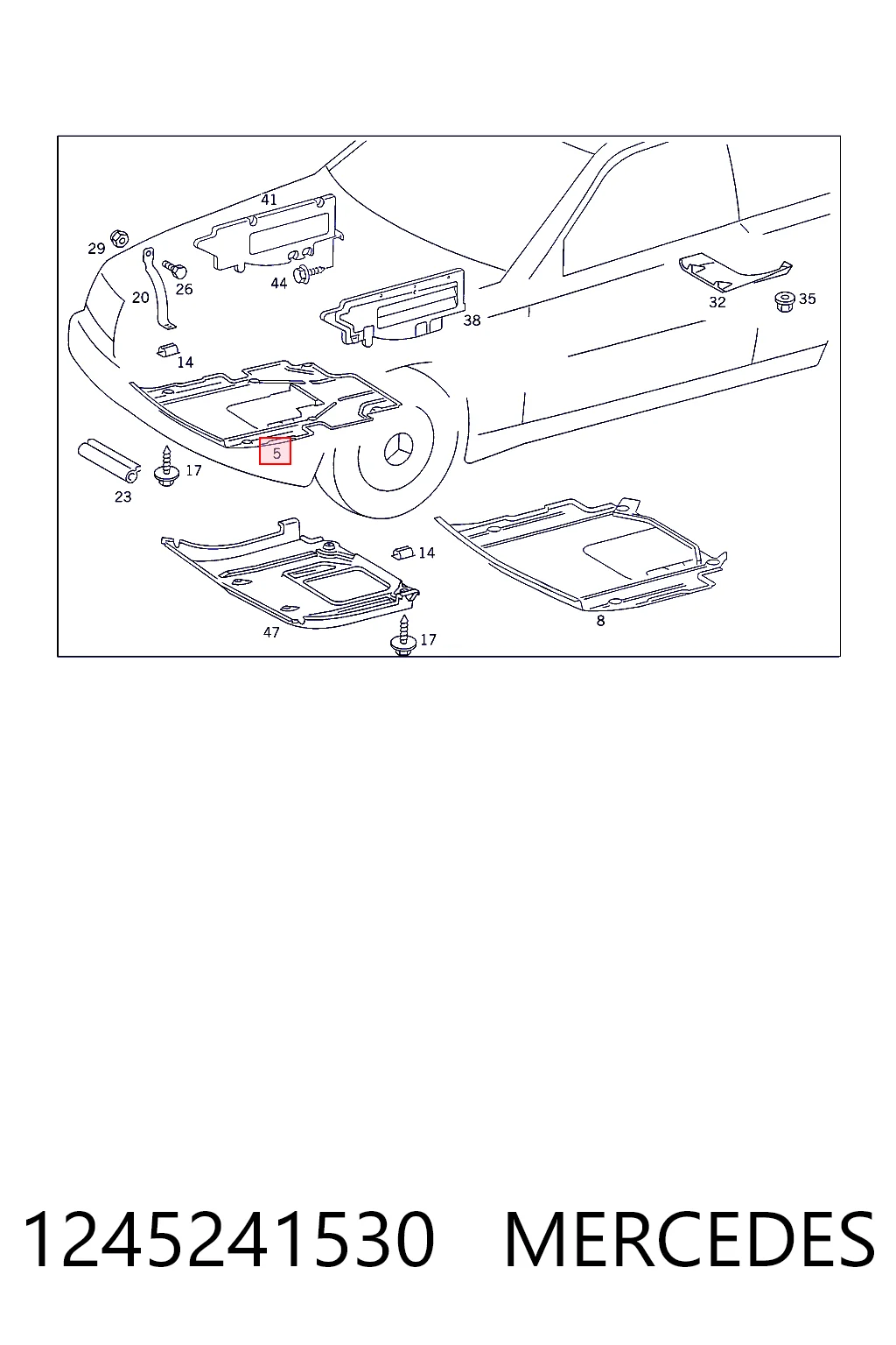 1245241530 Mercedes Proteção de motor, de panela (da seção de motor)