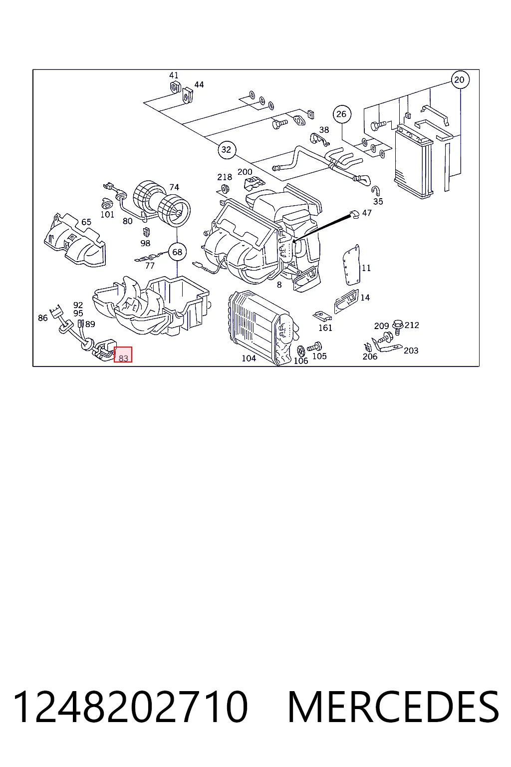 1248202710 Mercedes Resistor (resistência) de ventilador de forno (de aquecedor de salão)