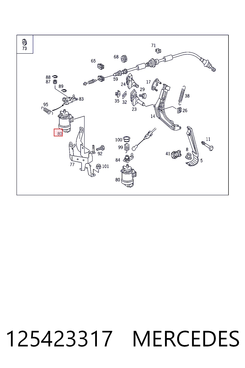 125423317 Mercedes Sensor de posição de pedal de acelerador (de gás)