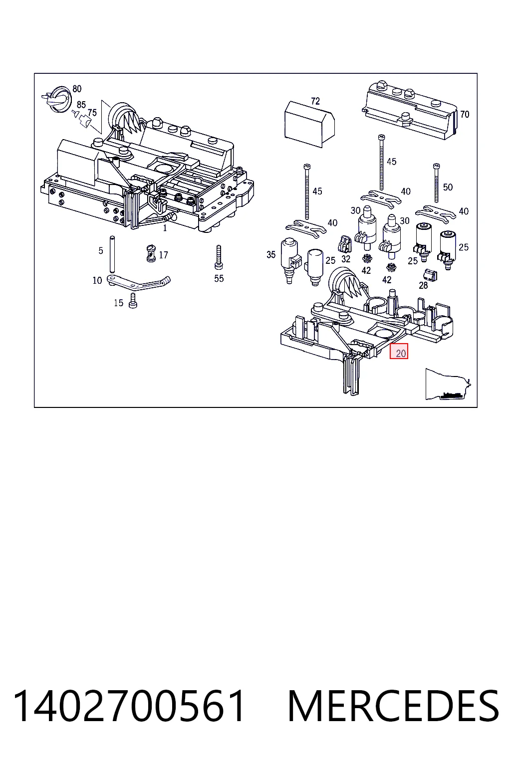 1402700561 Mercedes Placa eletrônica da transmissão automática
