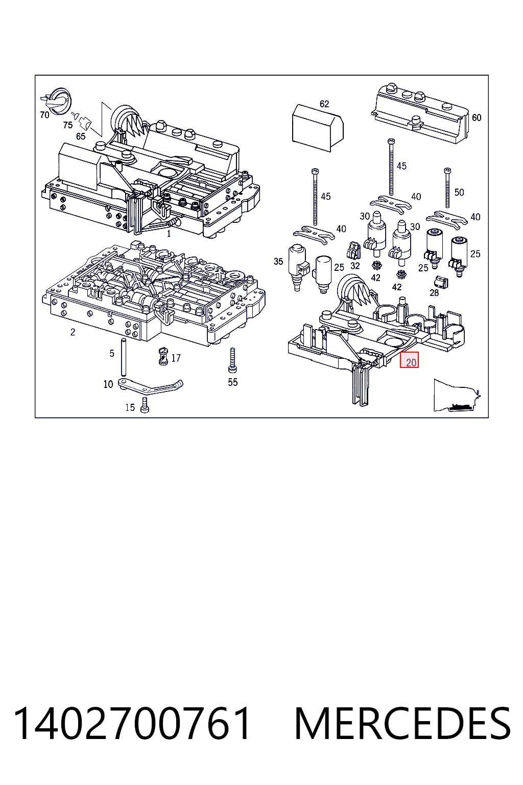 1402700761 Mercedes Placa eletrônica da transmissão automática