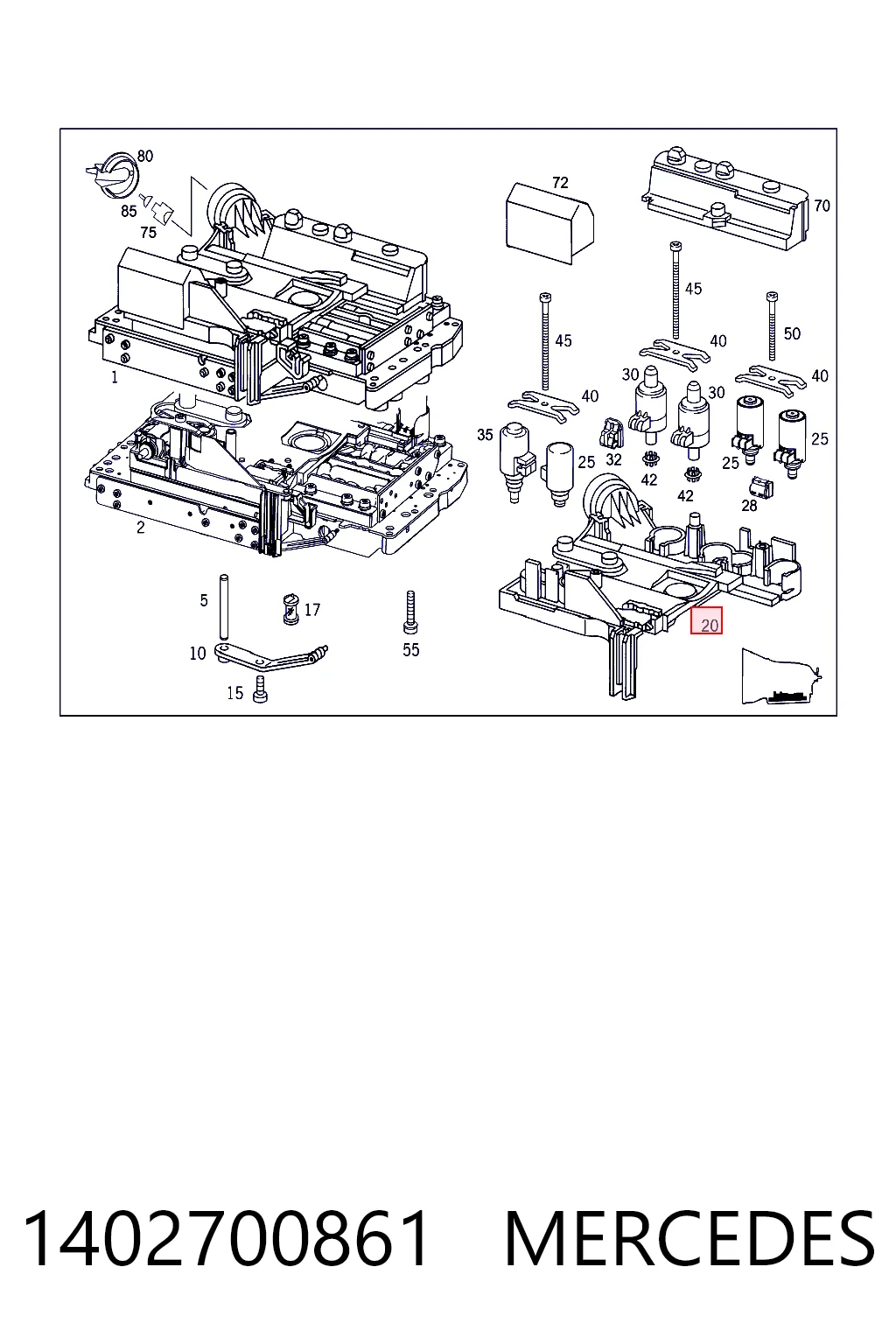1402700861 Mercedes Placa eletrônica da transmissão automática