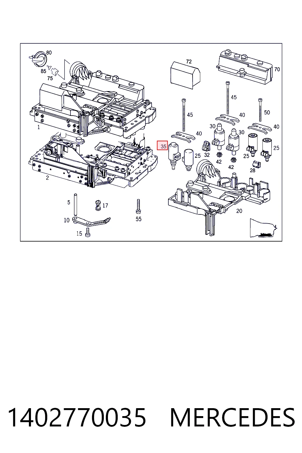 1402770035 Mercedes Solenoide da Caixa Automática de Mudança