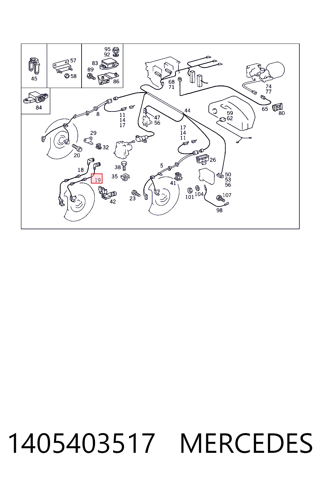 1405403517 Mercedes Sensor ABS dianteiro direito