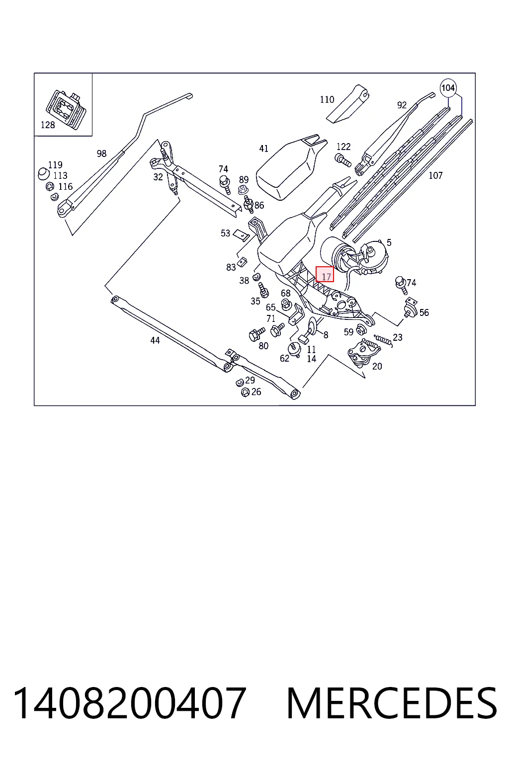 Trapézio de limpador pára-brisas para Mercedes S  W140