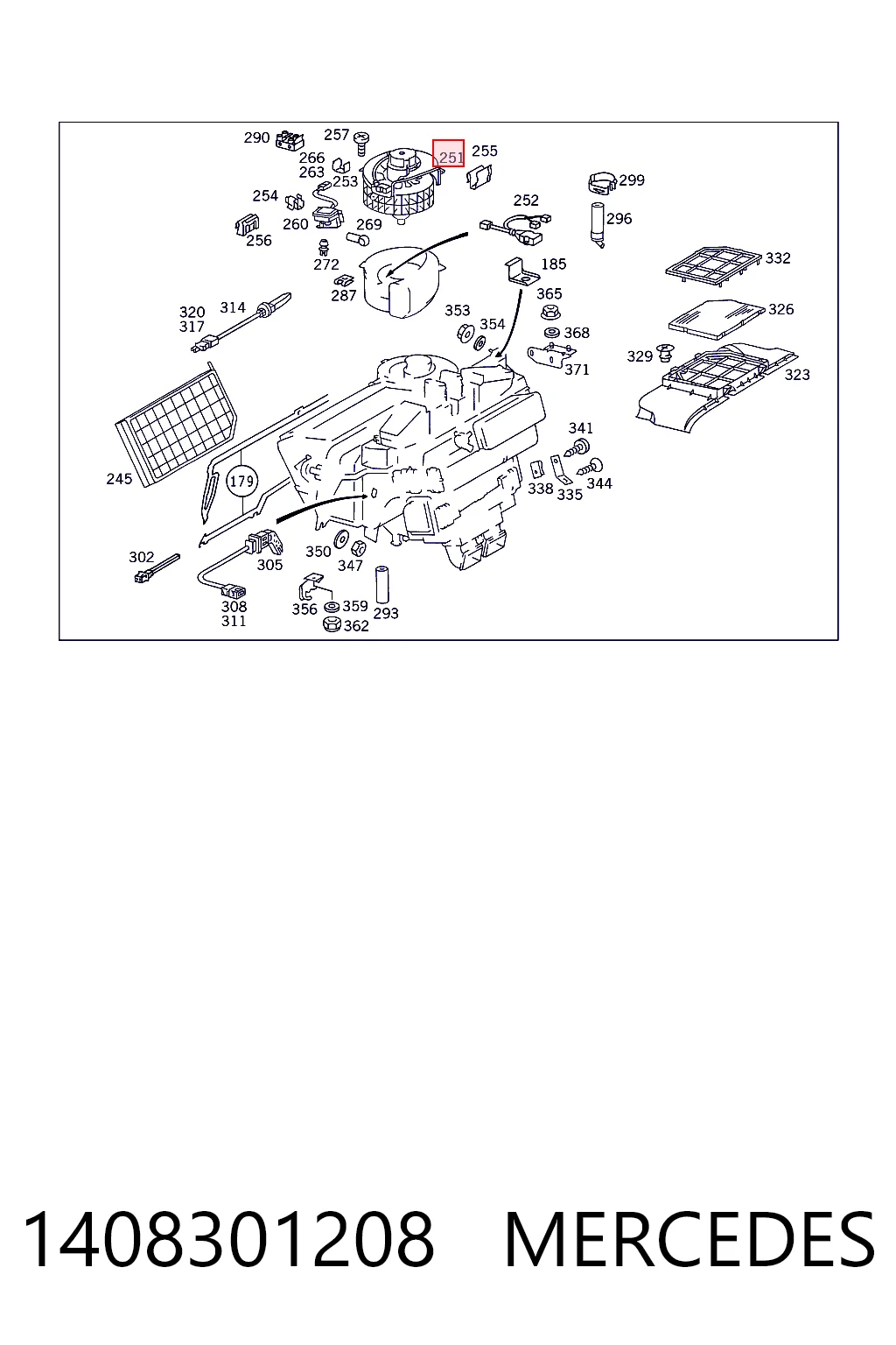 1408301208 Mercedes Motor de ventilador de forno (de aquecedor de salão)