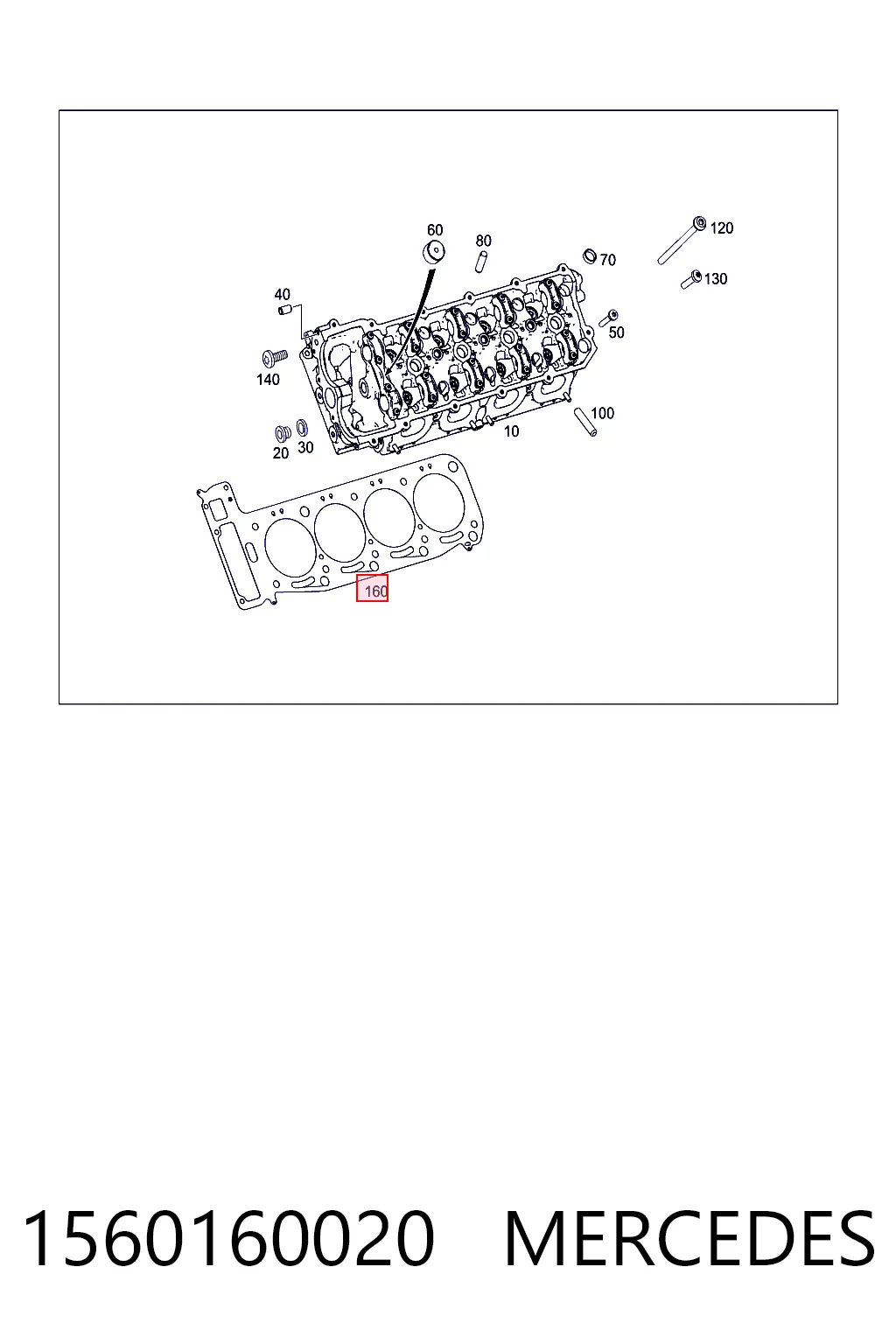 1560160020 Mercedes Vedante direito de cabeça de motor (CBC)