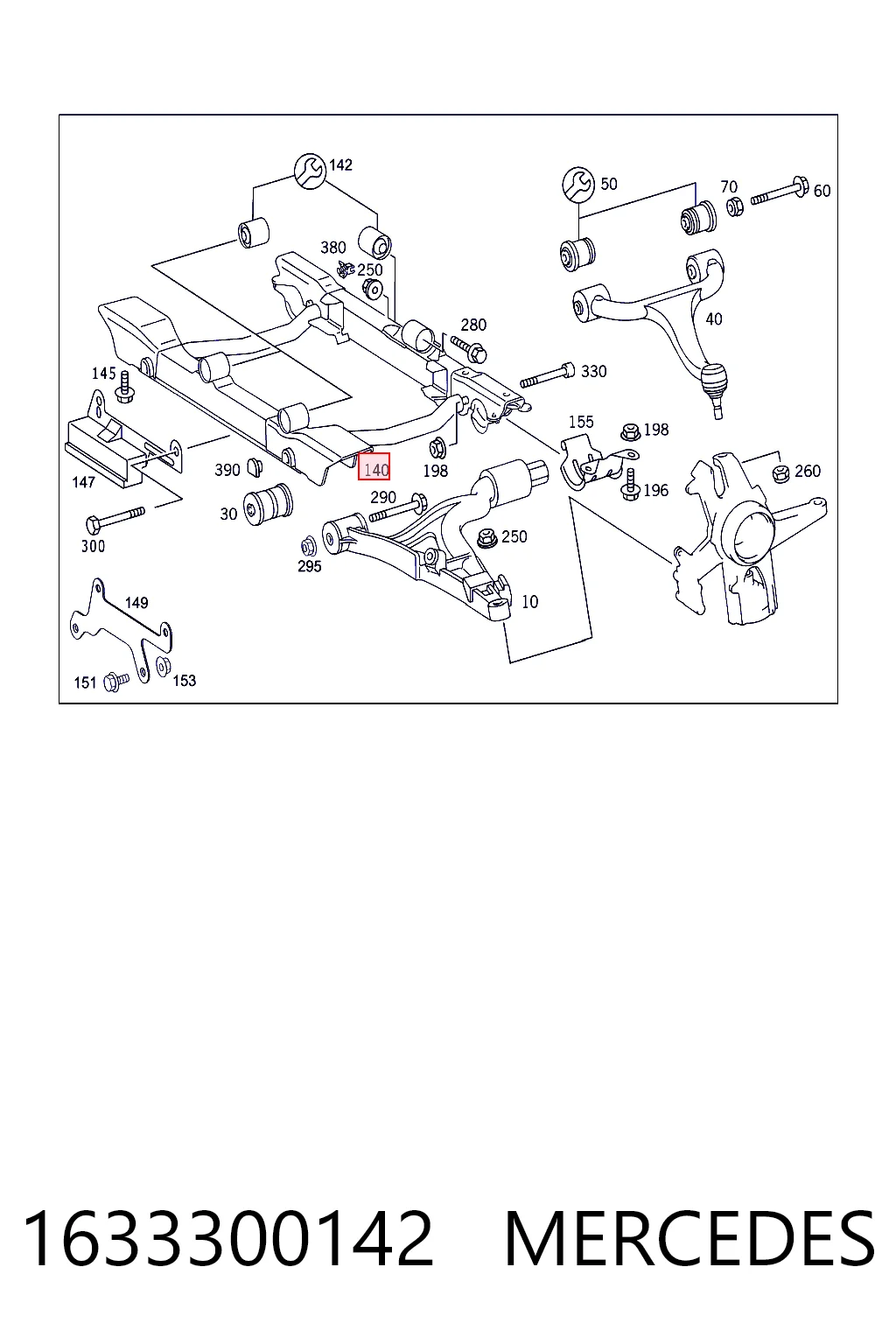Viga de suspensão dianteira (plataforma veicular) para Mercedes ML/GLE  W163