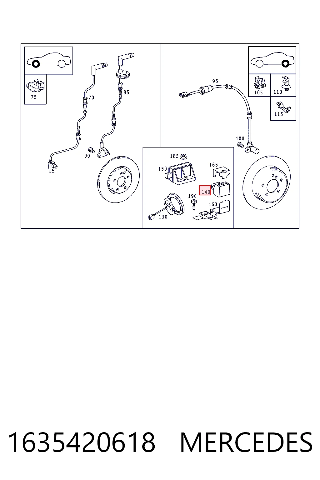 1635420618 Mercedes Sensor de aceleração transversal (ESP)
