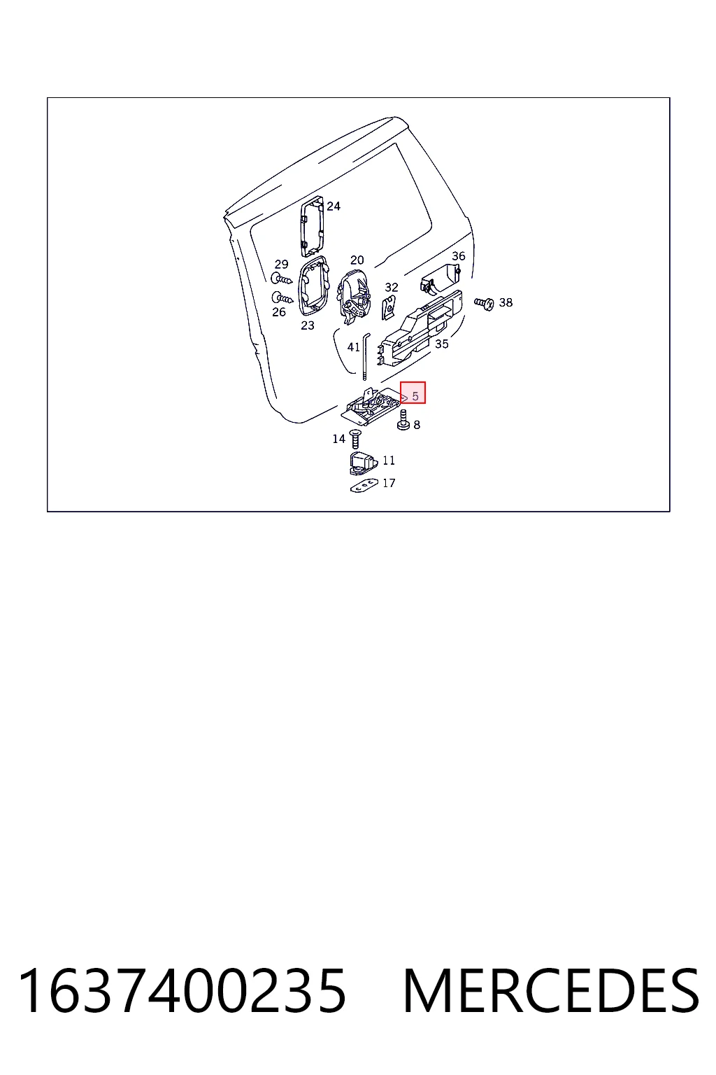 Fecho de tampa de porta-malas (de 3ª/5ª porta traseira) para Mercedes ML/GLE  W163