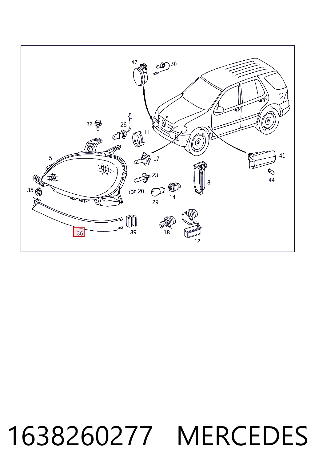 1638260277 Mercedes Ripa (placa sobreposta) da luz direita