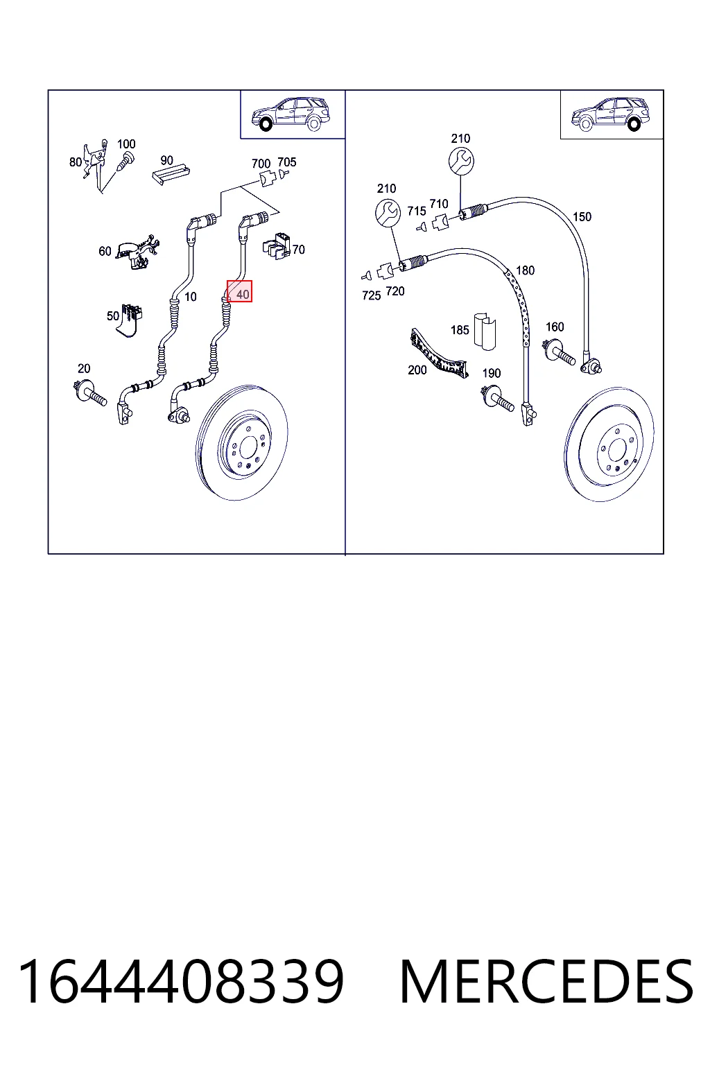 1644408339 Mercedes Sensor dianteiro de ABS
