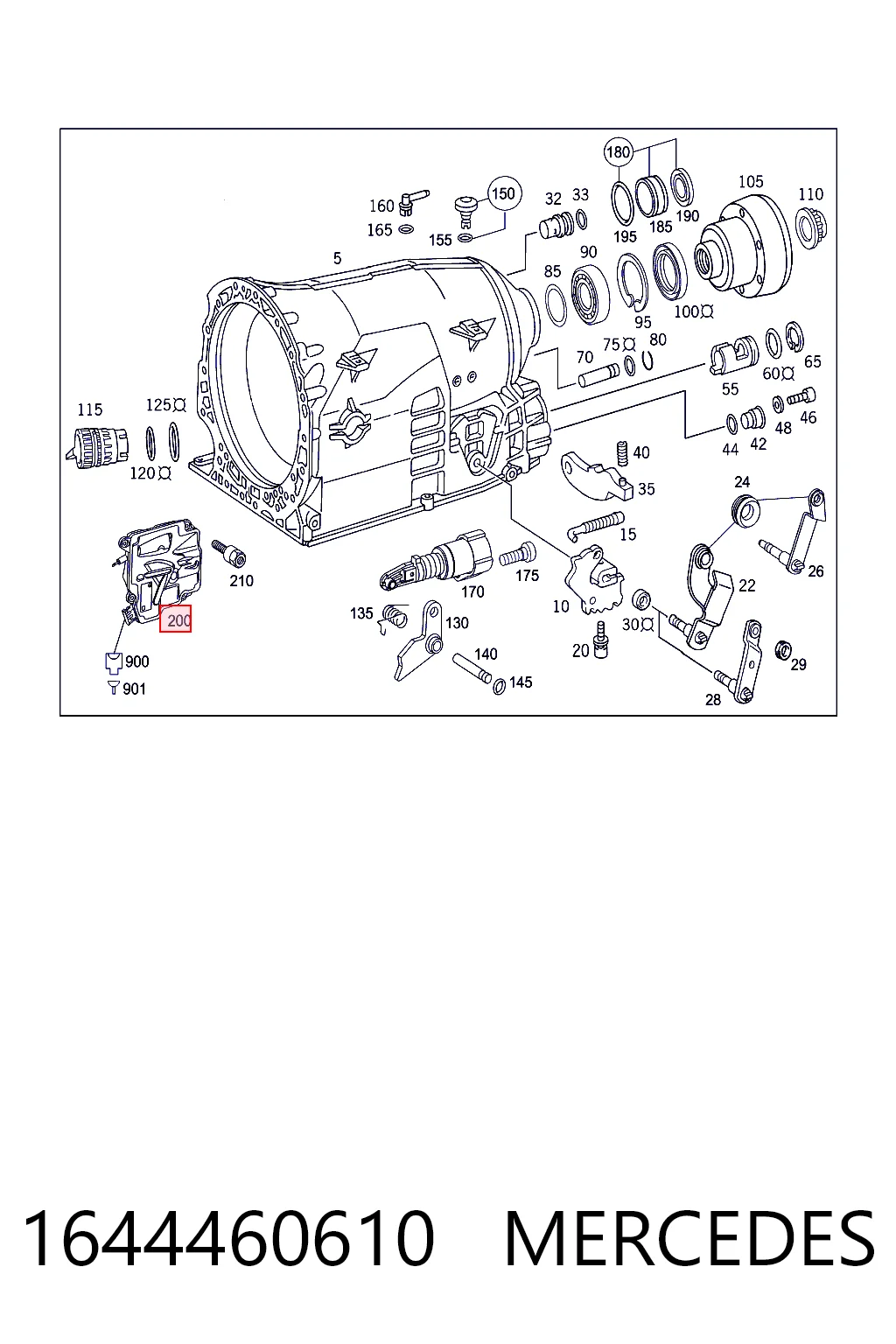 1644460610 Mercedes Módulo de direção (Centralina eletrônica) da Caixa Automática de Mudança eletrônica