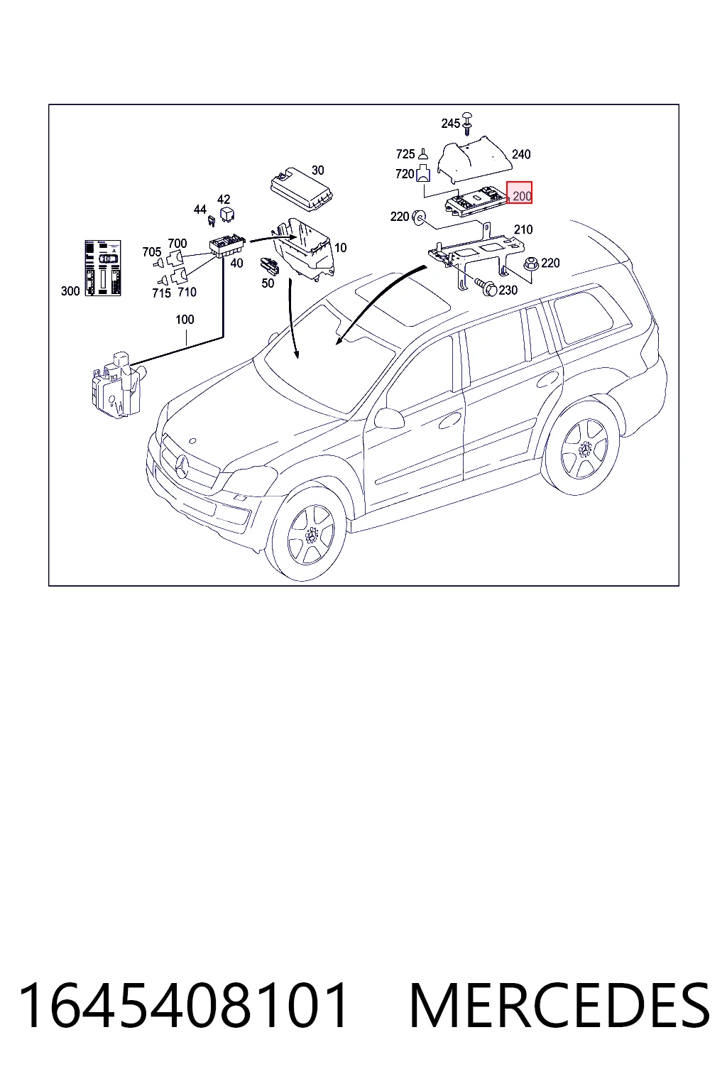 1645408101 Mercedes Unidade de controlo de sinais SAM