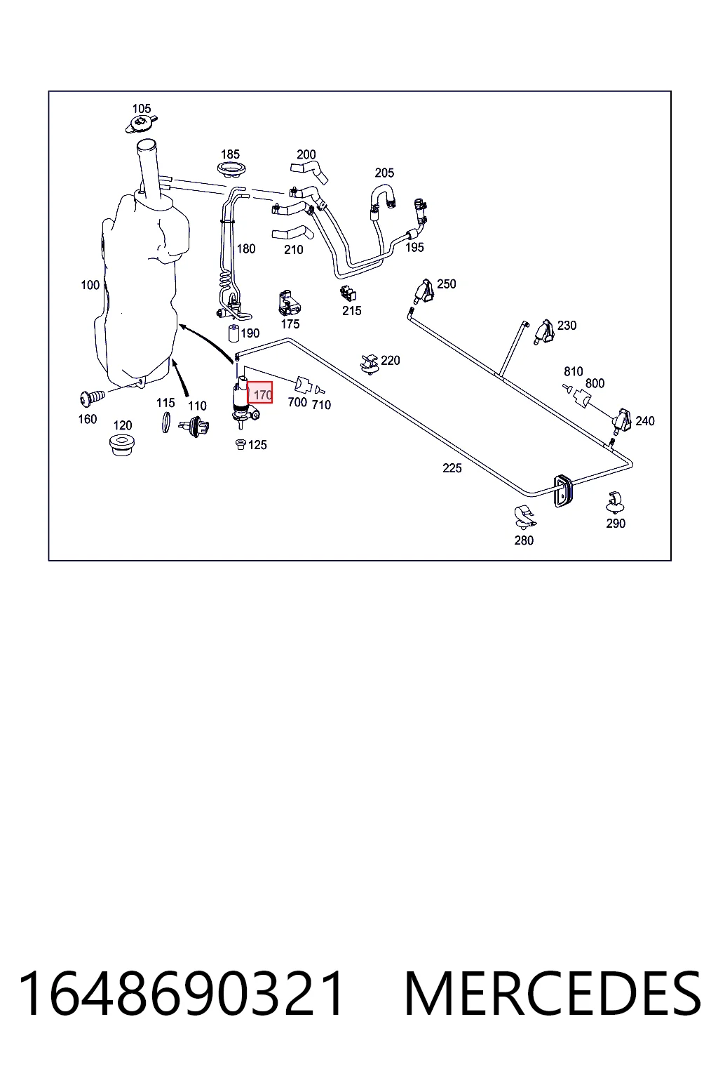 1648690321 Mercedes Bomba de motor de fluido para lavador de vidro dianteiro