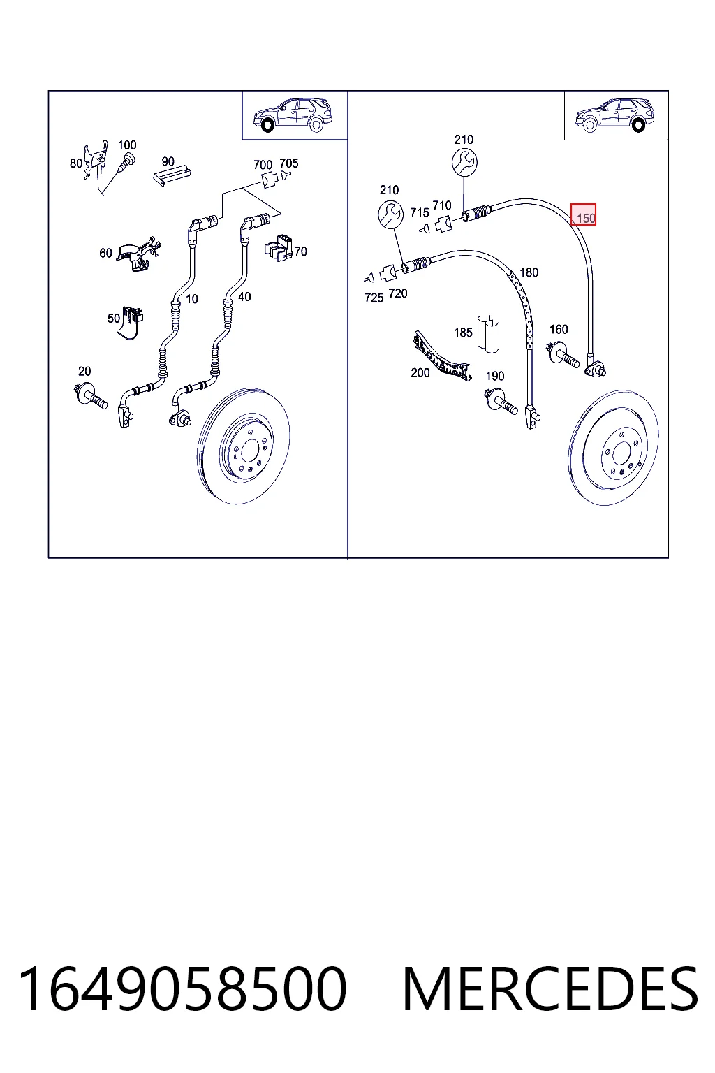 1649058500 Mercedes Sensor ABS traseiro