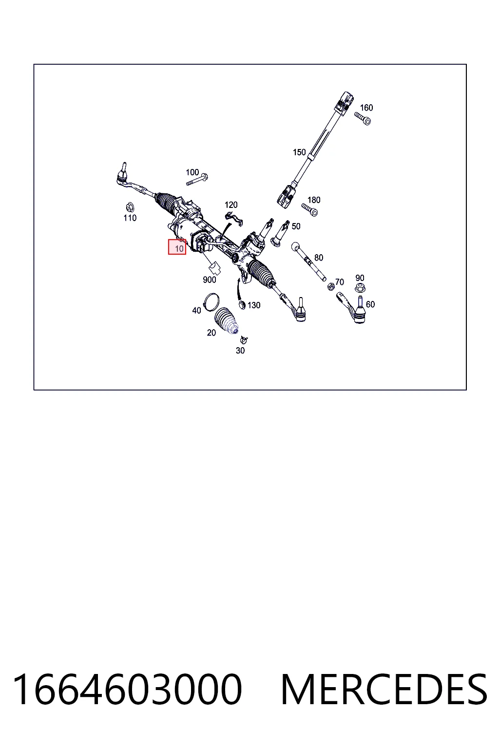 Cremalheira da direção Mercedes ML/GLE  W166