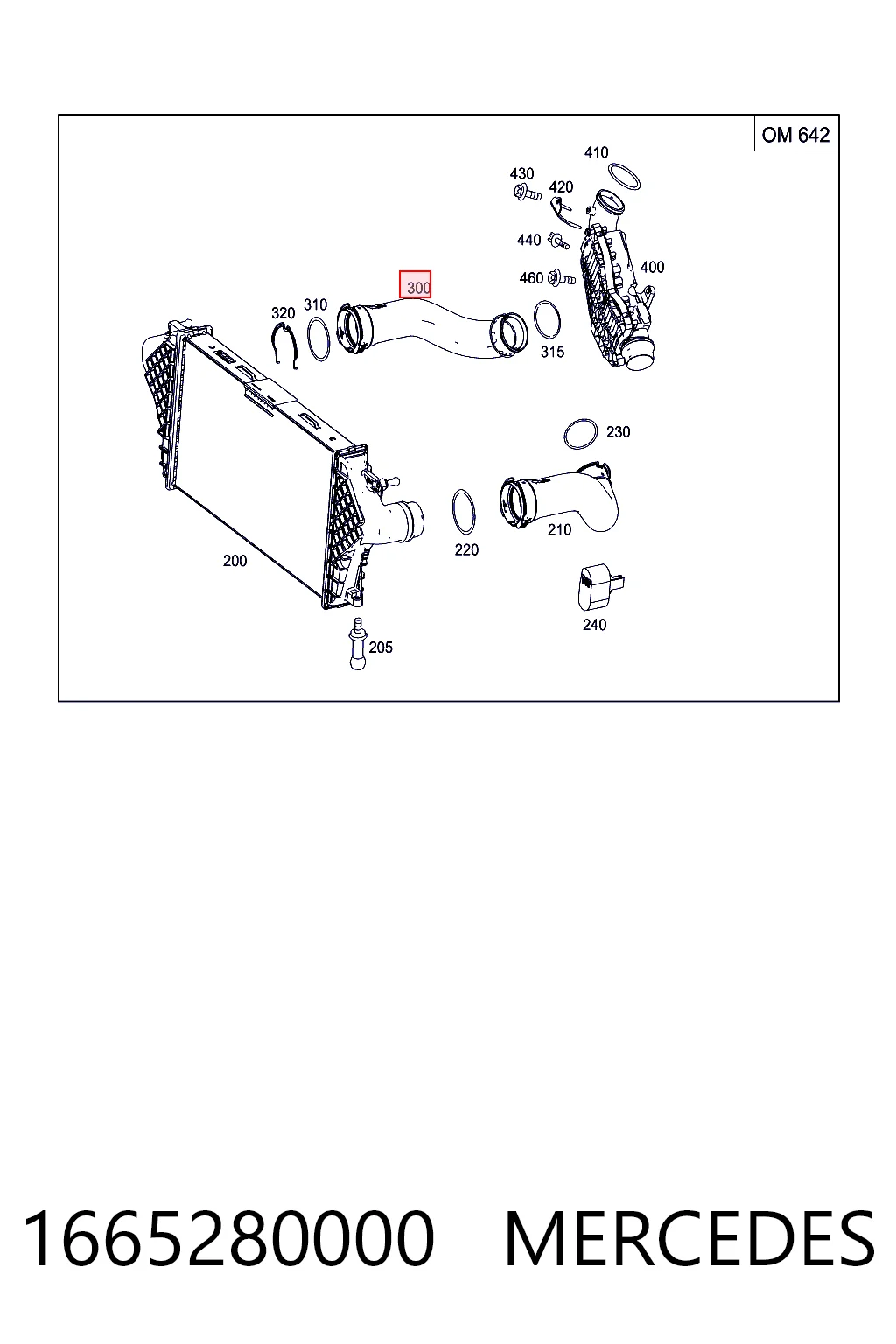 1665280000 Mercedes Mangueira (cano derivado) de intercooler