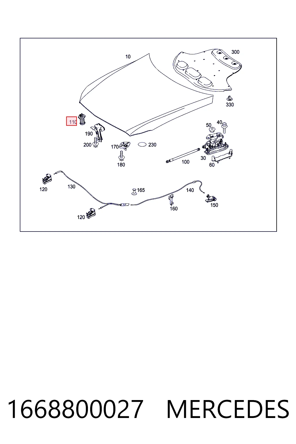 1668800027 Mercedes Pára-choque (grade de proteção) da capota
