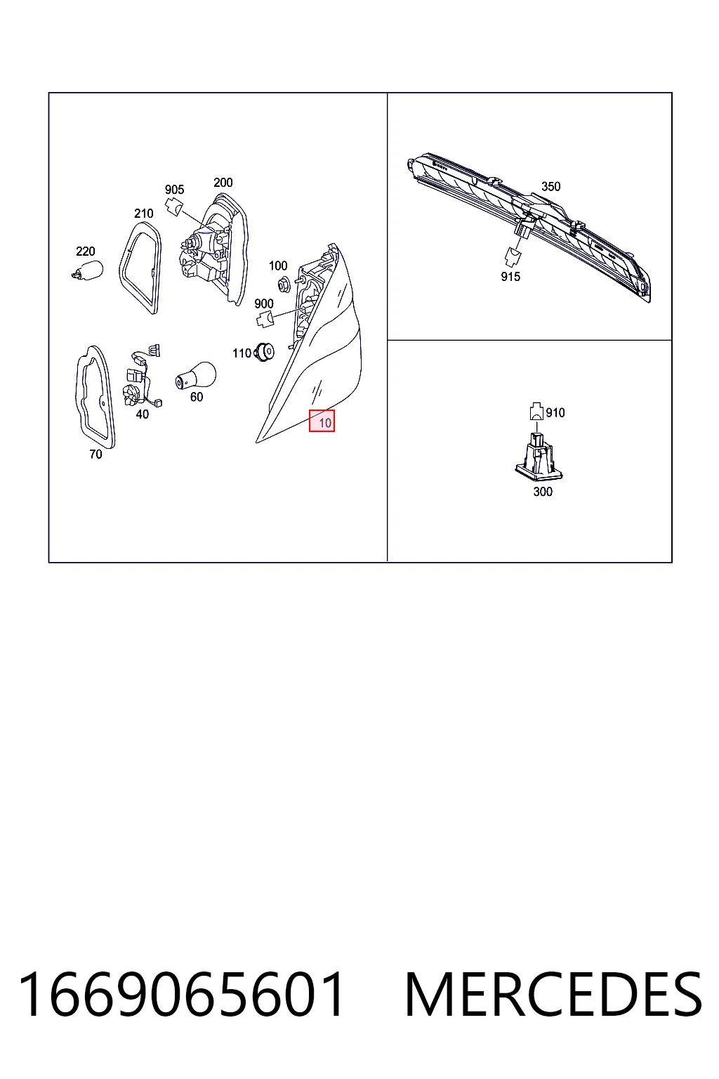 1669065601 Mercedes Lanterna traseira direita externa