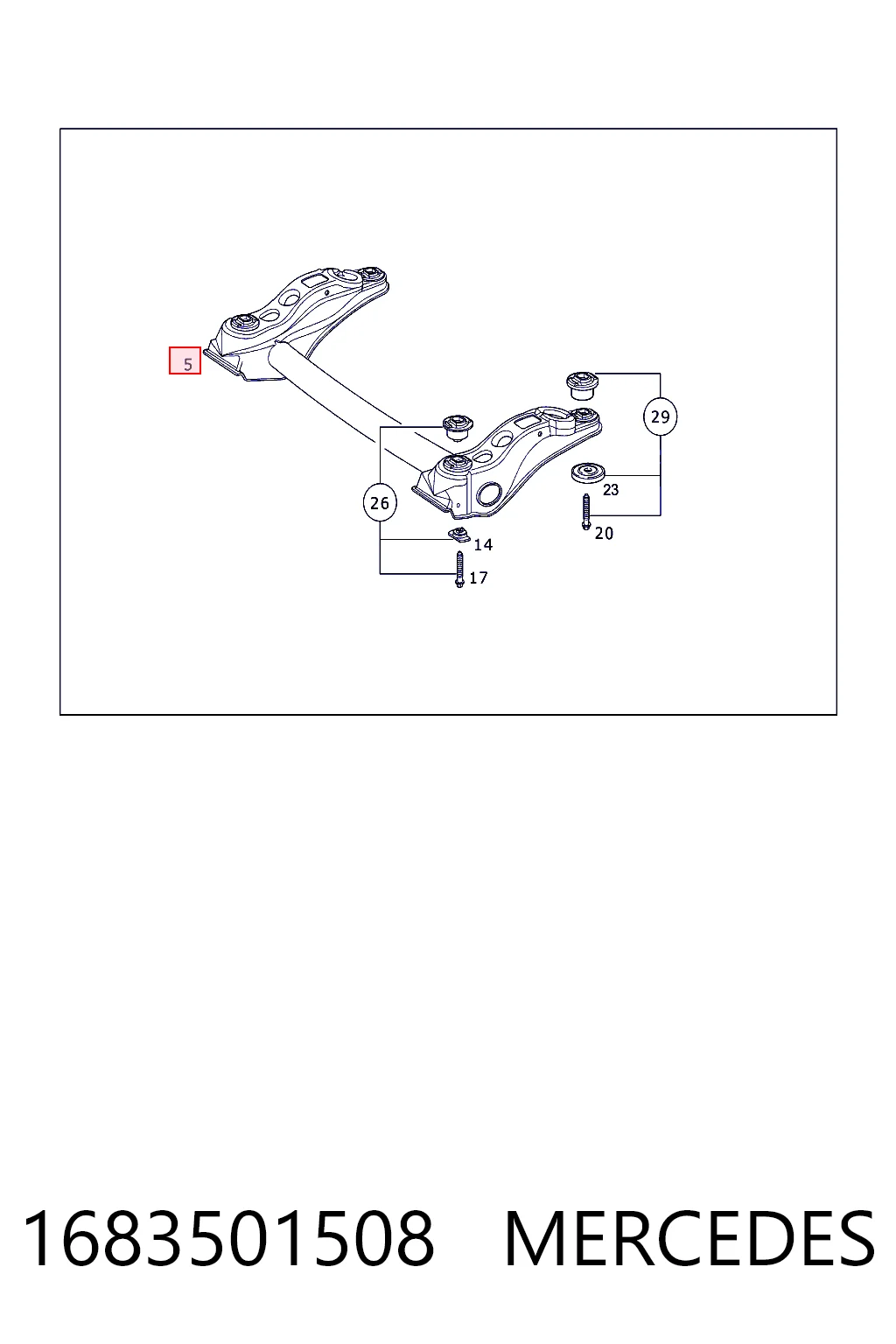 Viga de suspensão traseira (plataforma veicular) para Mercedes A  W168
