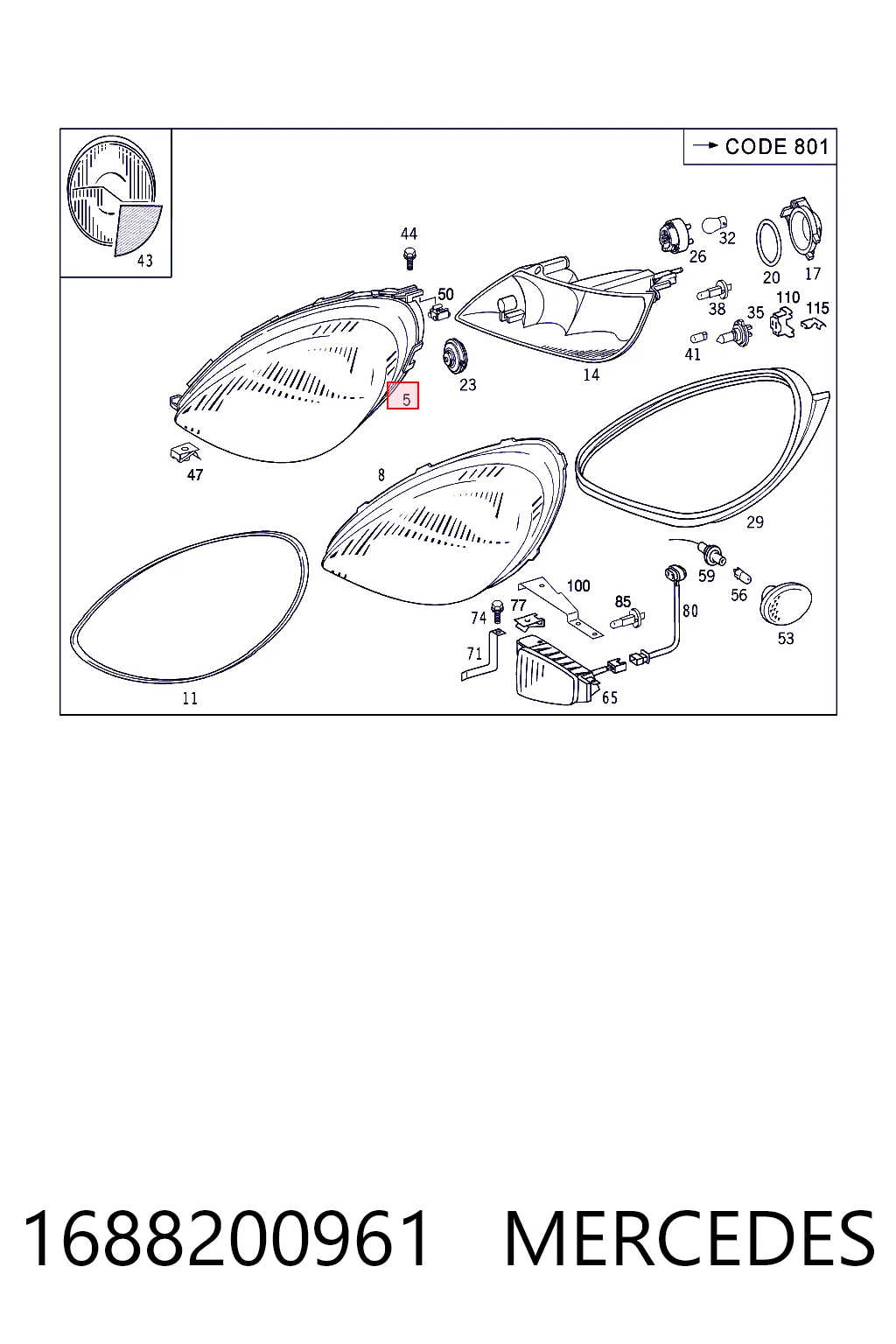 Compre Luz esquerda Mercedes A 