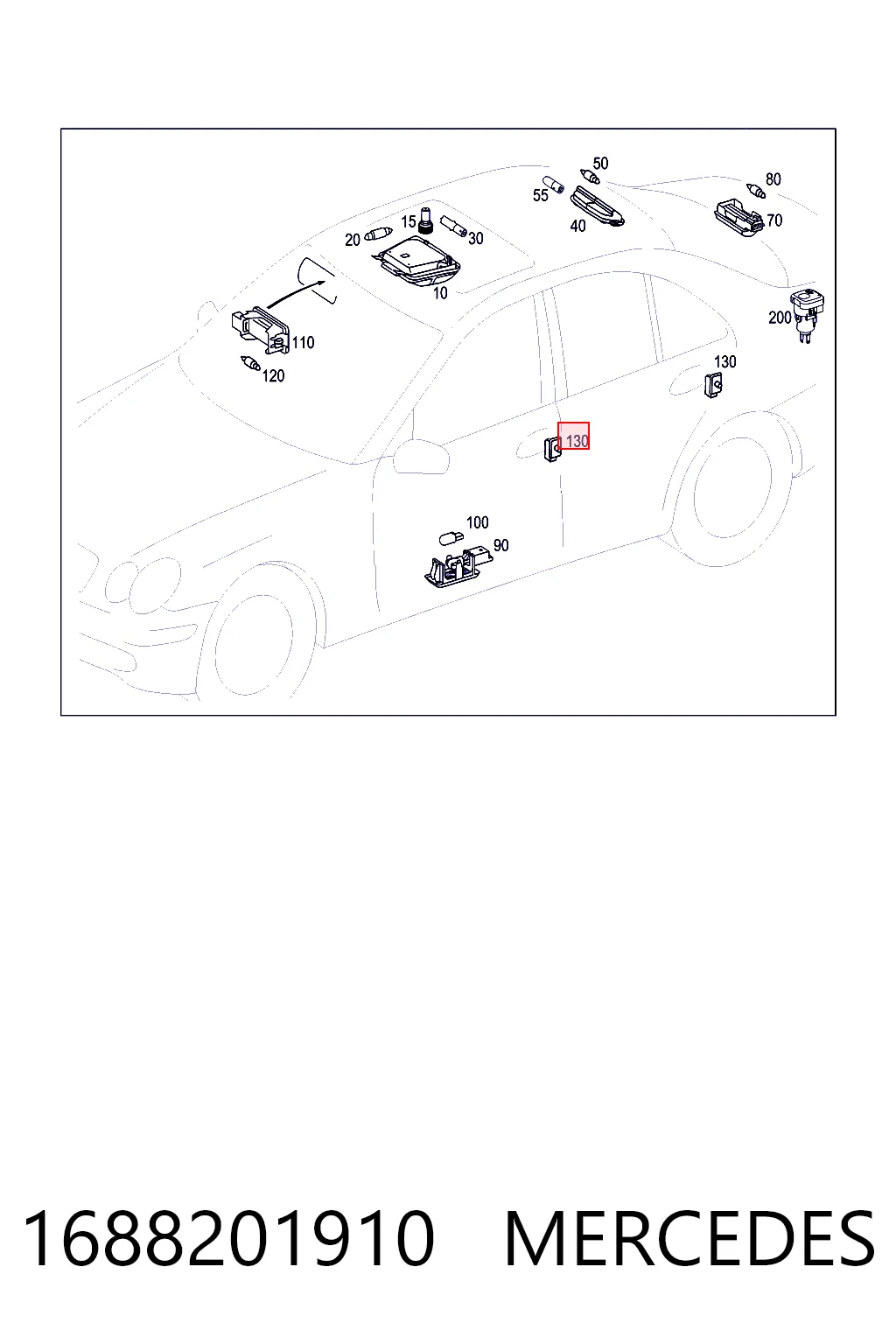 1688201910 Mercedes Sensor de fechamento de portas (interruptor de fim de carreira)