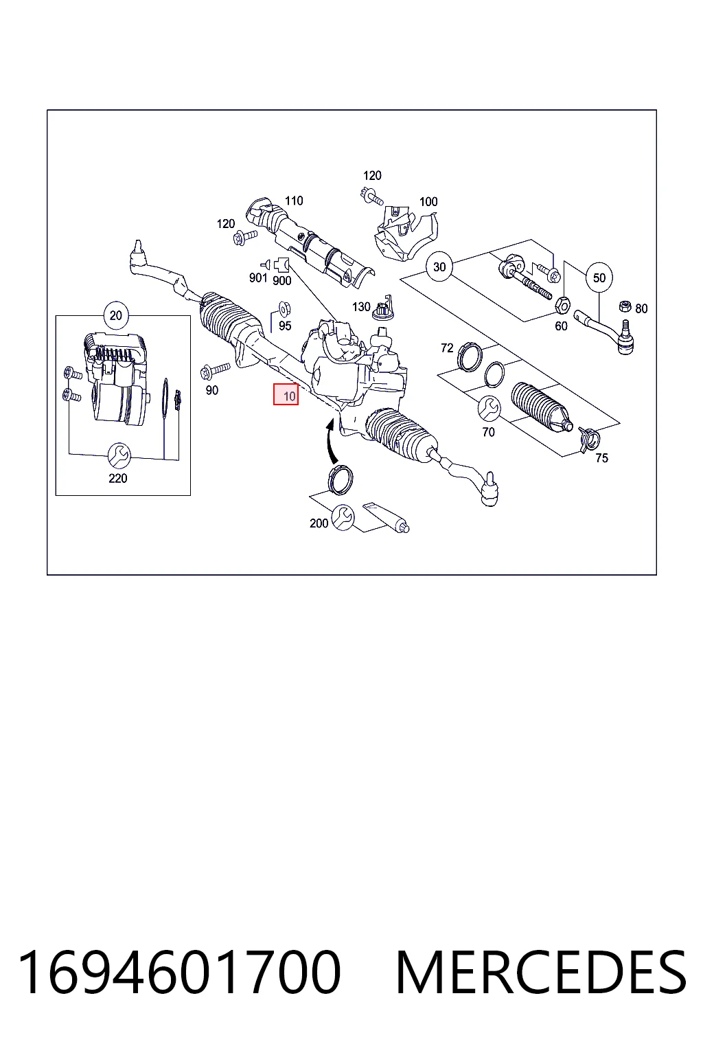 Compre Cremalheira da direção Mercedes A 