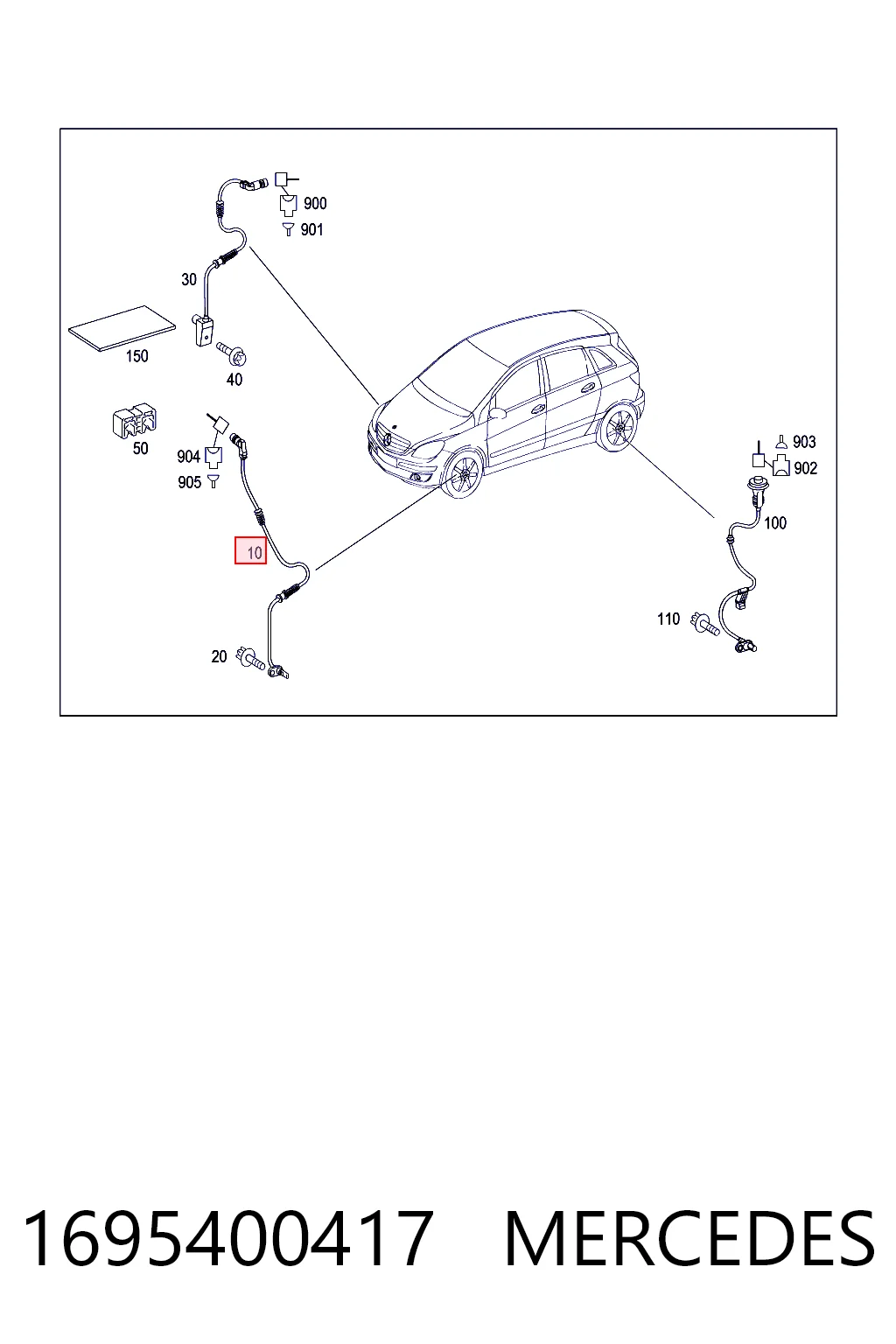 1695400417 Mercedes Sensor dianteiro de ABS
