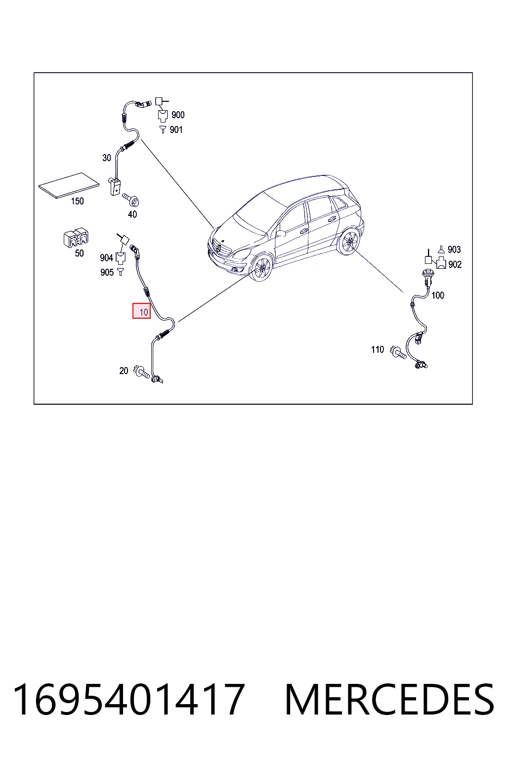 1695401417 Mercedes Sensor dianteiro de ABS