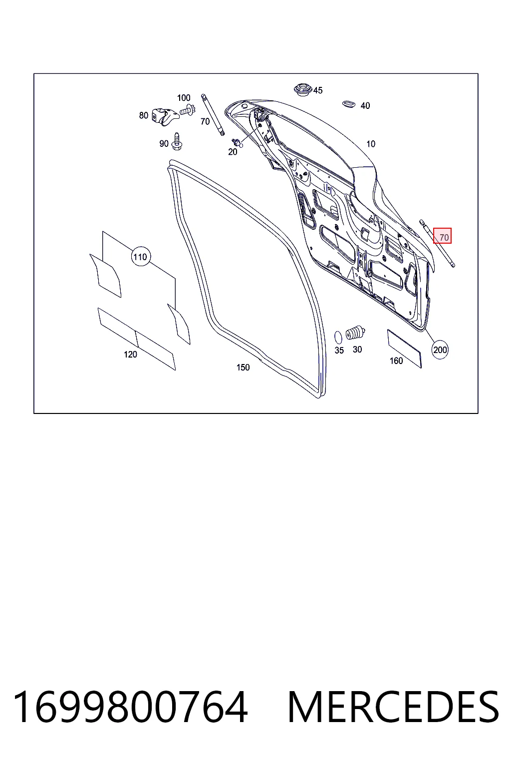 Amortecedor de tampa de porta-malas (de 3ª/5ª porta traseira) Mercedes B  W245 ao melhor preço