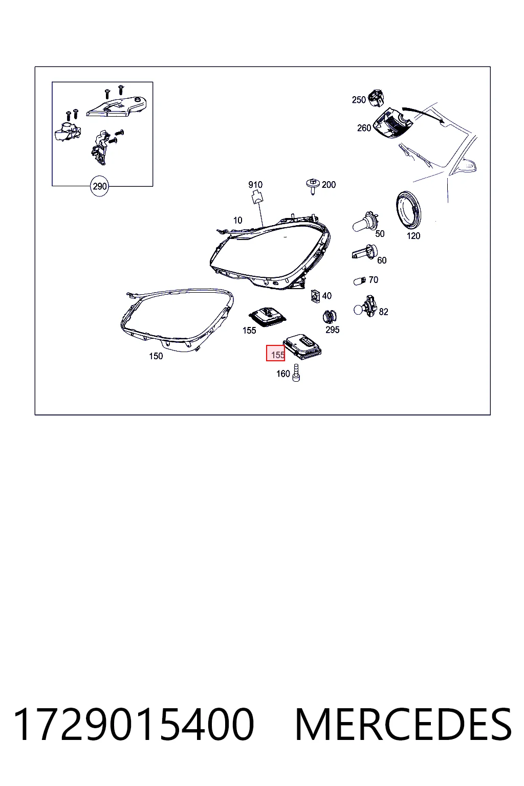1729015400 Mercedes Xénon, unidade de controlo