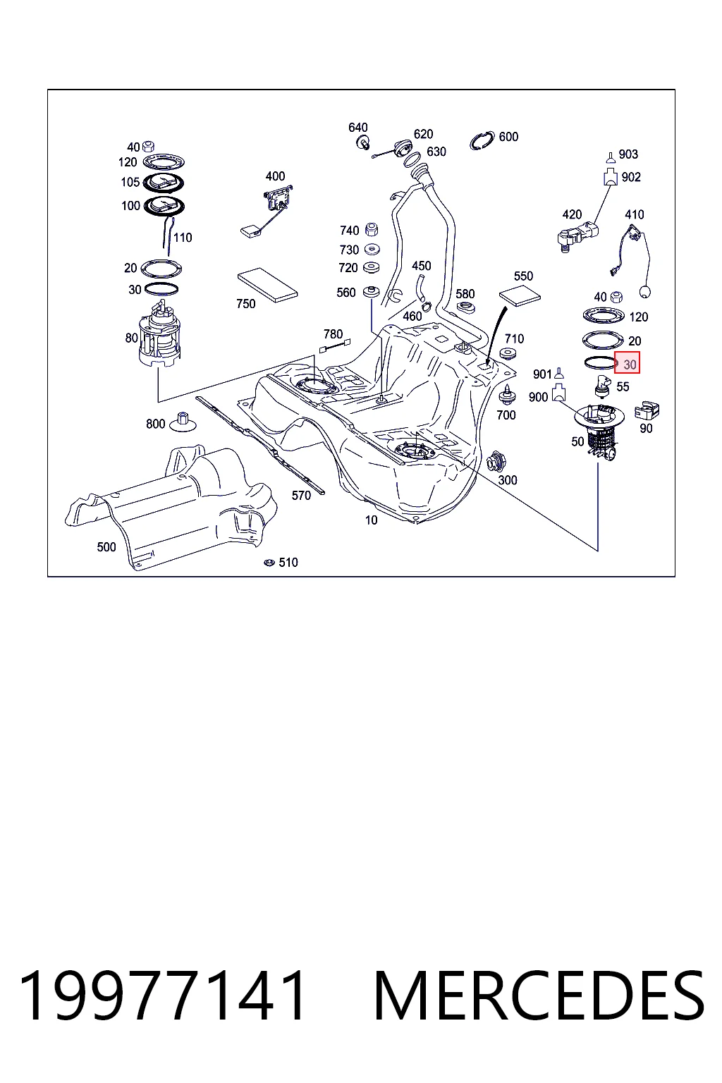 19977141 Mercedes Compactador da bomba de combustível