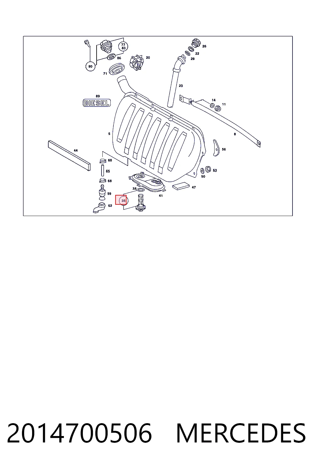 2014700506 Mercedes Filtro de malha de bomba de gasolina