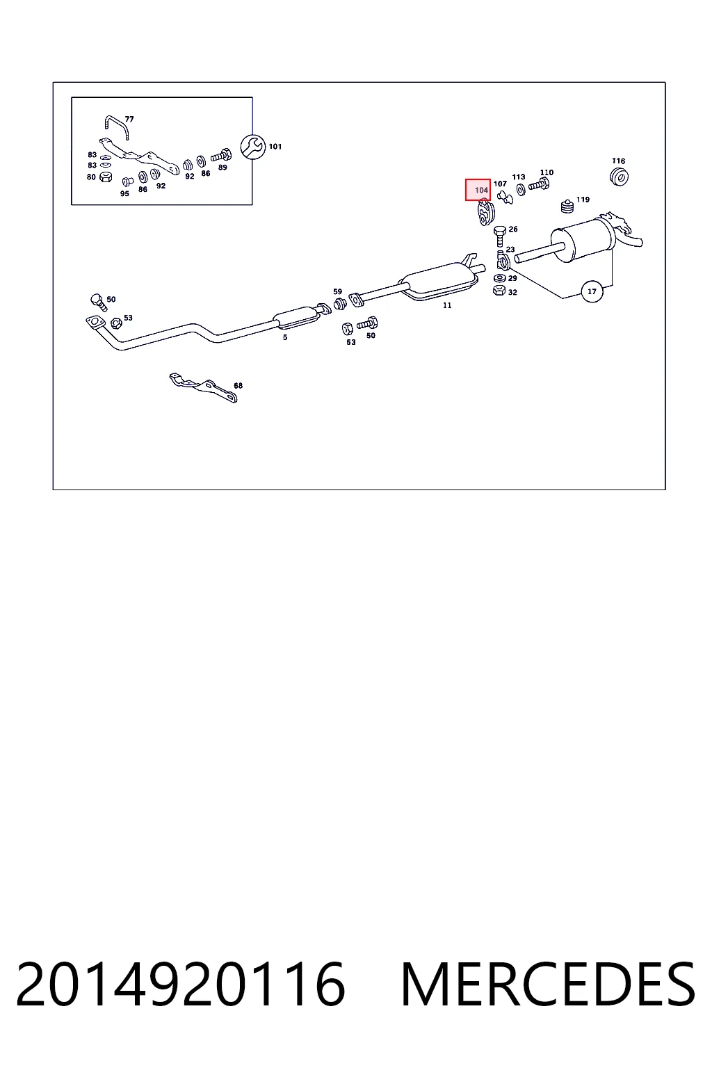 2014920116 Mercedes Coxim de fixação do silenciador