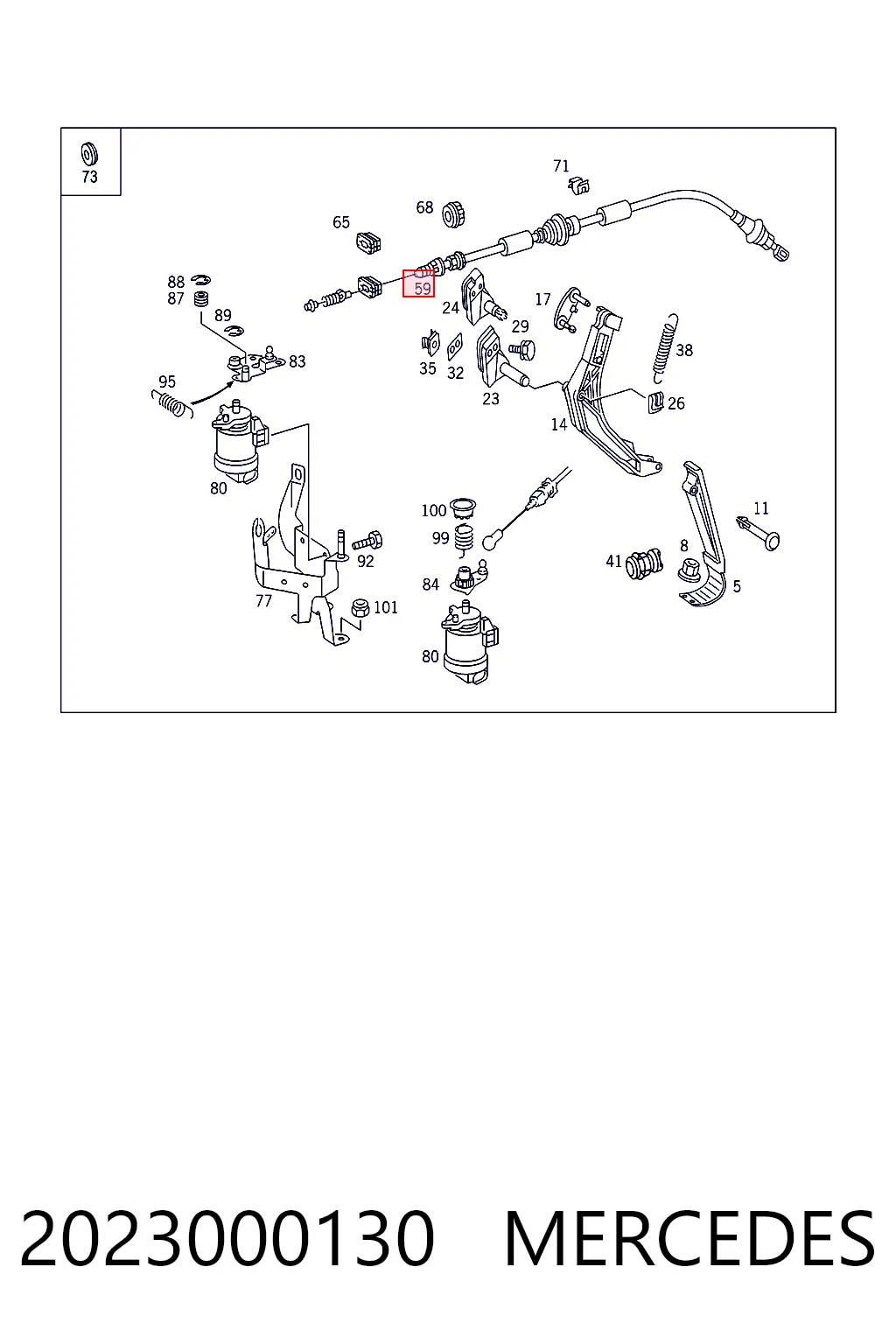 Cabo/pedal de gás (de acelerador) para Mercedes C  S202