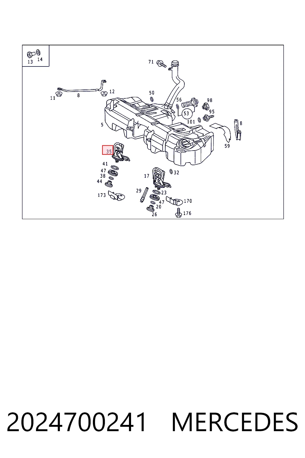 2024700241 Mercedes Sensor direito do nível de combustível no tanque