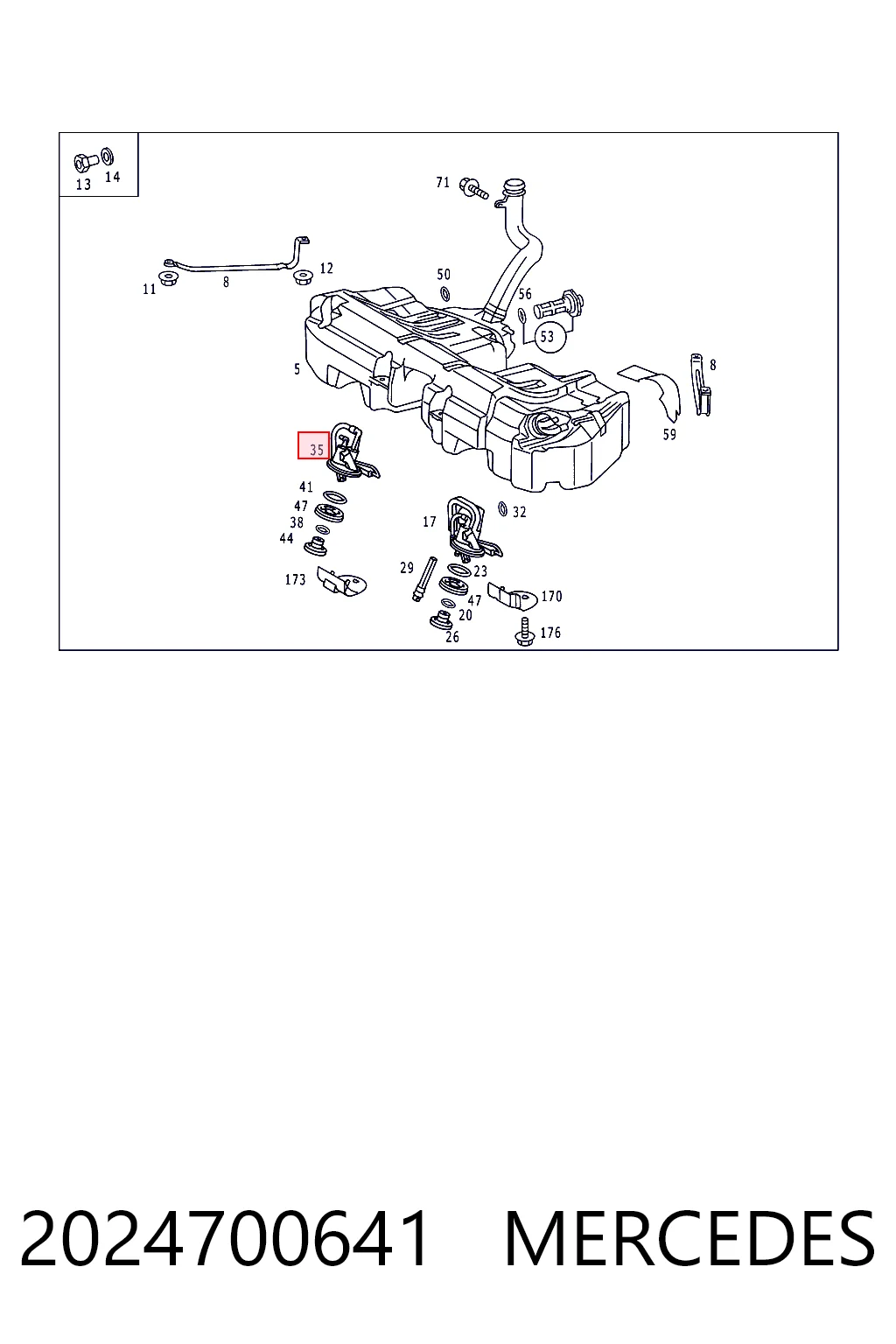 2024700641 Mercedes Sensor direito do nível de combustível no tanque