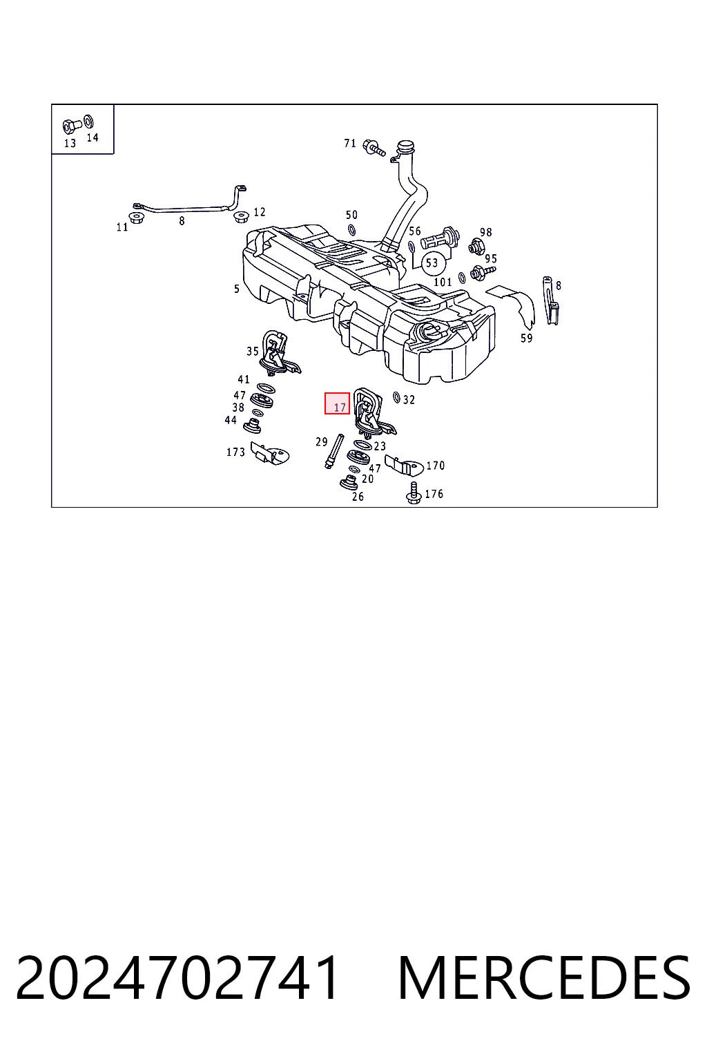Módulo de bomba de combustível com sensor do nível de combustível Mercedes C  W202