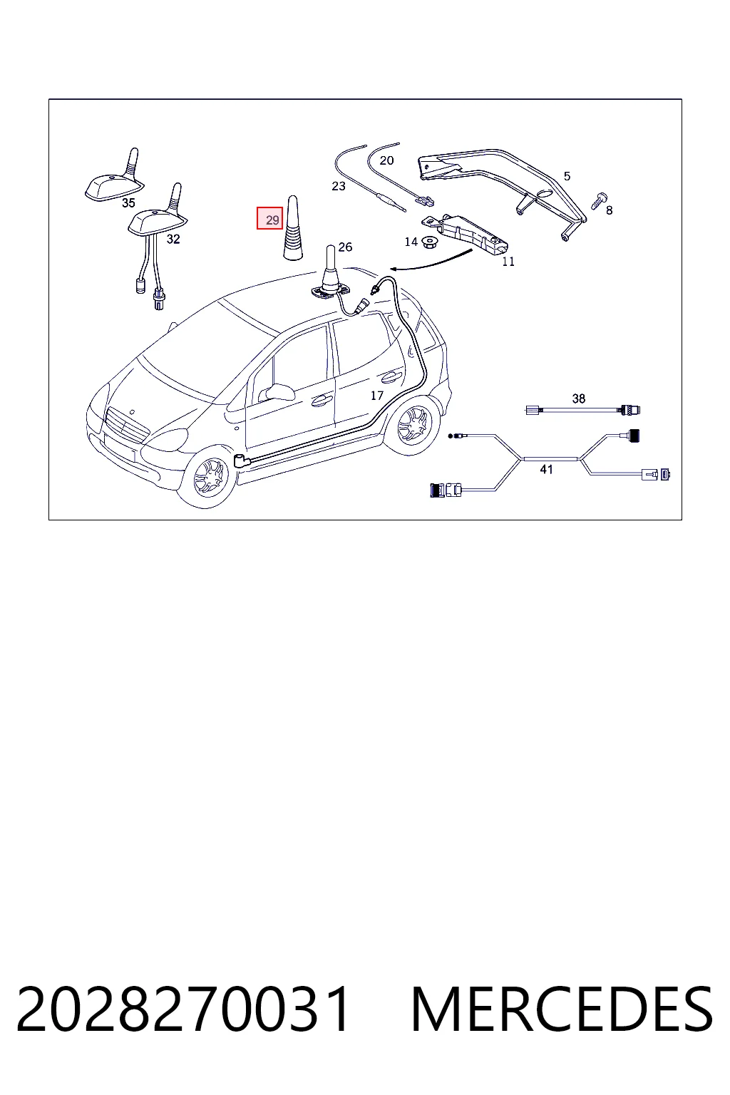 2028270031 Mercedes Antena