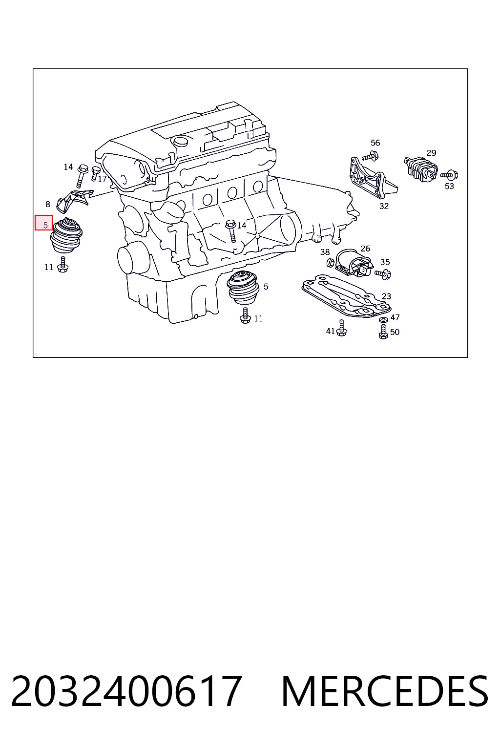 2032400617 Mercedes Coxim (suporte) esquerdo/direito de motor
