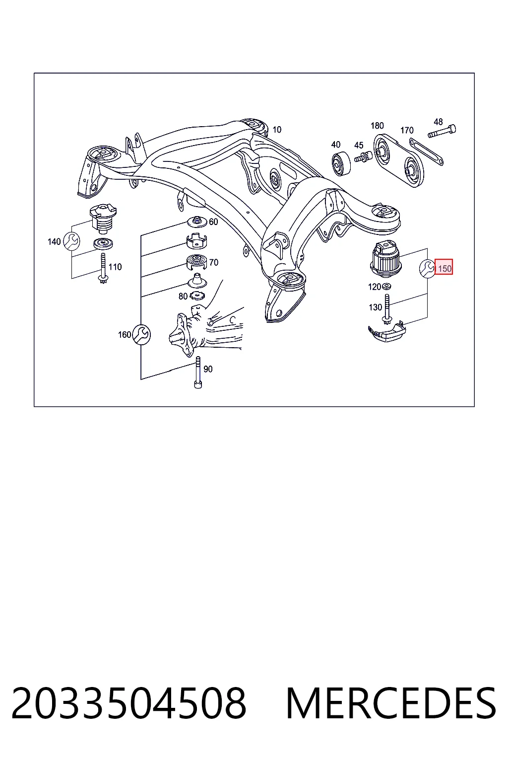 Compre Bloco silencioso de viga traseira (de plataforma veicular) Mercedes C 