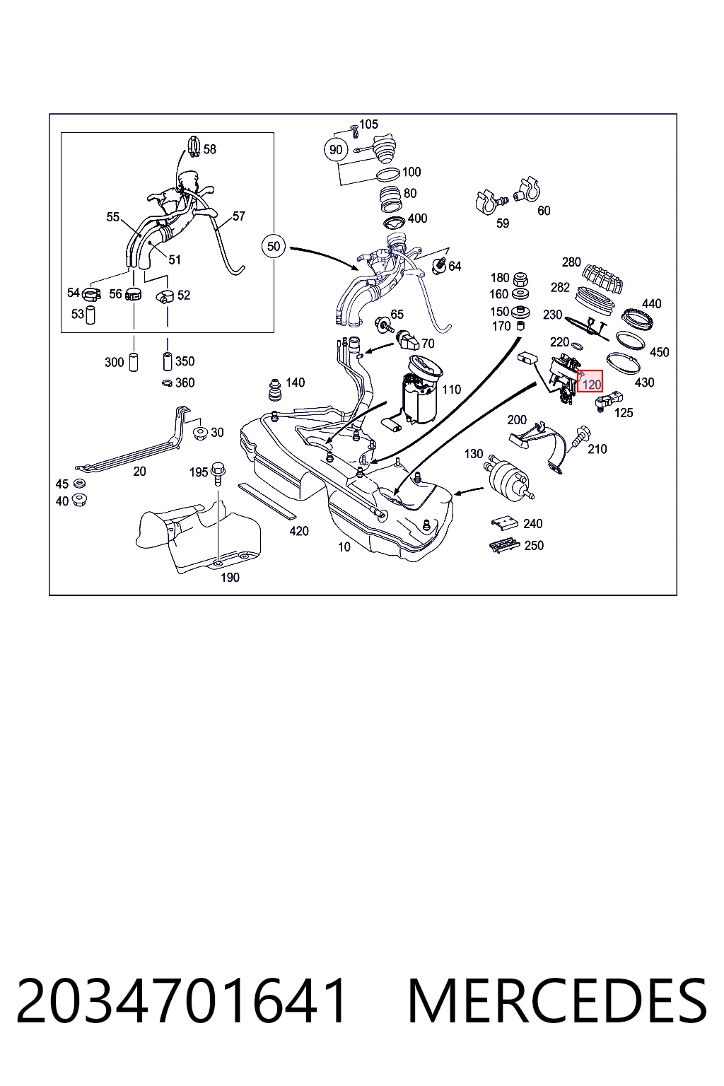 2034701641 Mercedes Sensor do nível de combustível no tanque