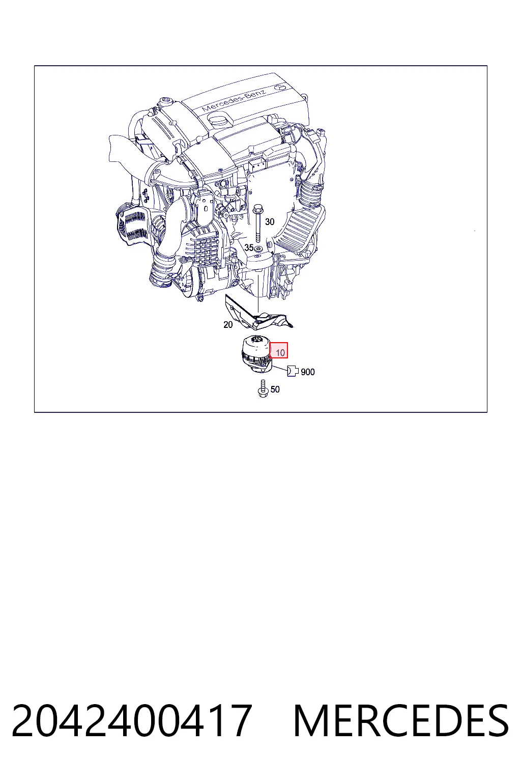 2042400417 Mercedes Coxim (suporte) esquerdo de motor