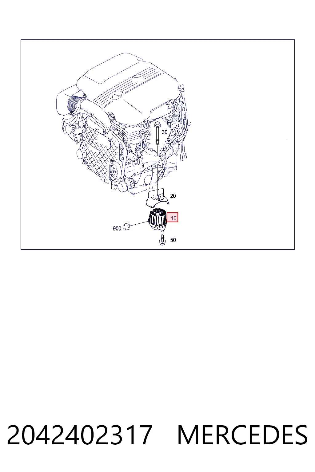 2042402317 Mercedes Coxim (suporte) esquerdo/direito de motor