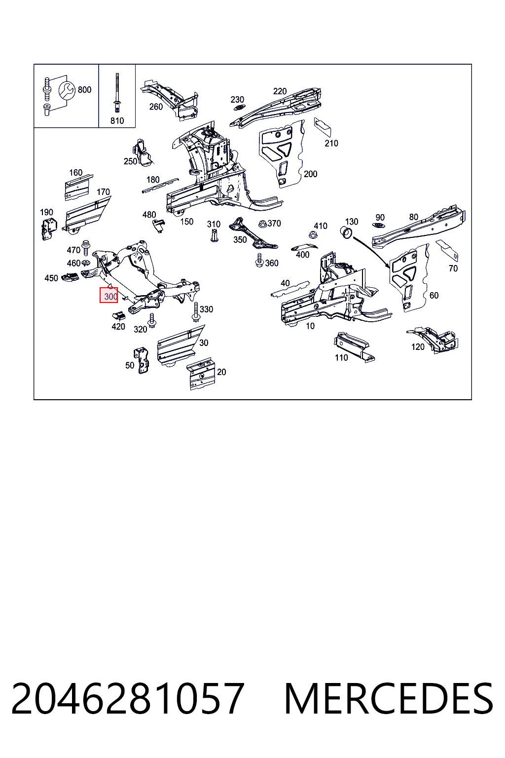 Compre Viga de suspensão dianteira (plataforma veicular) Mercedes C 